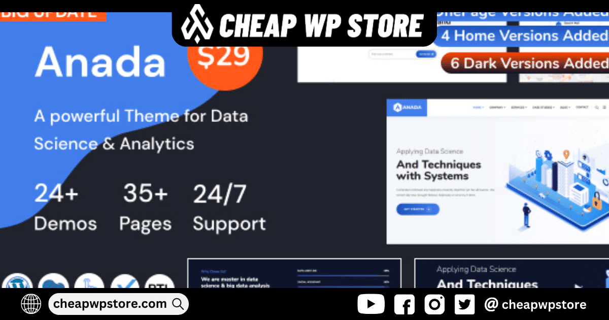 Anada WordPress Theme - Data Science & Analytics Saas