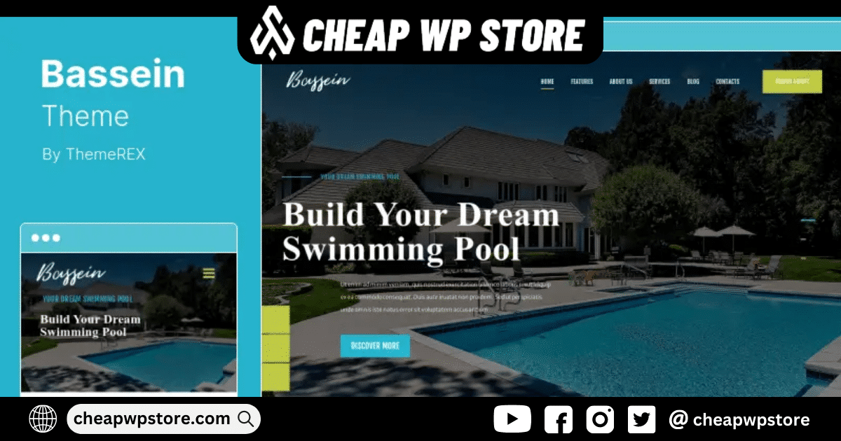 Bassein WordPress Theme - Swimming Pool Service