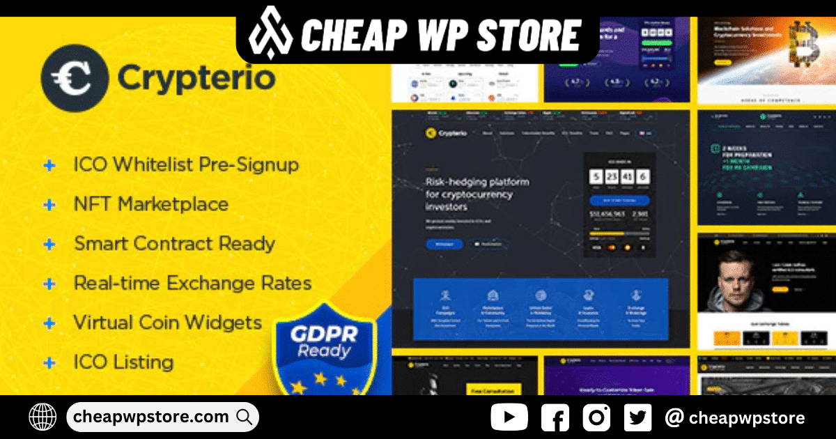 Crypterio WordPress Theme - ICO Landing Page and Cryptocurrency Theme