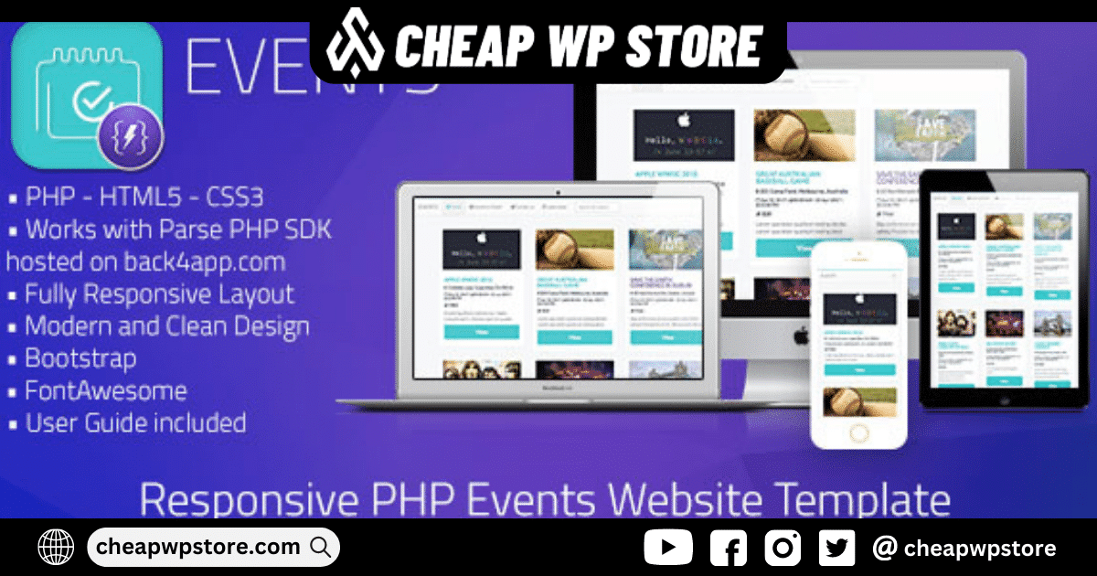 Events PHP Event Sharing Web Template
