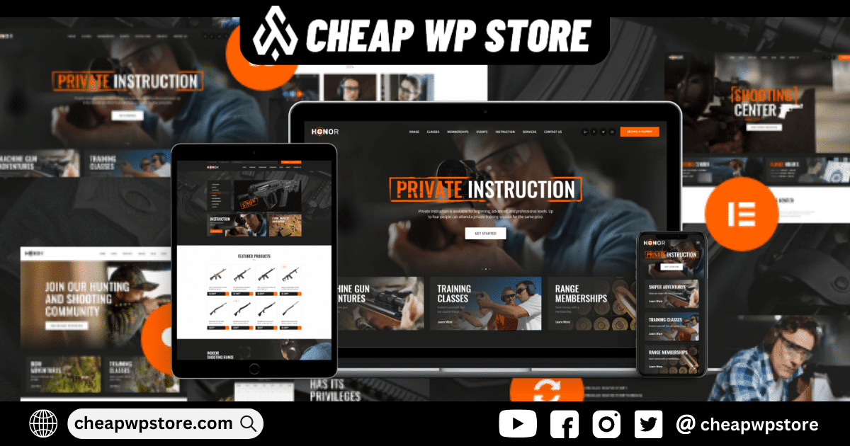Honor - Shooting Club and Weapon Shop WordPress Theme