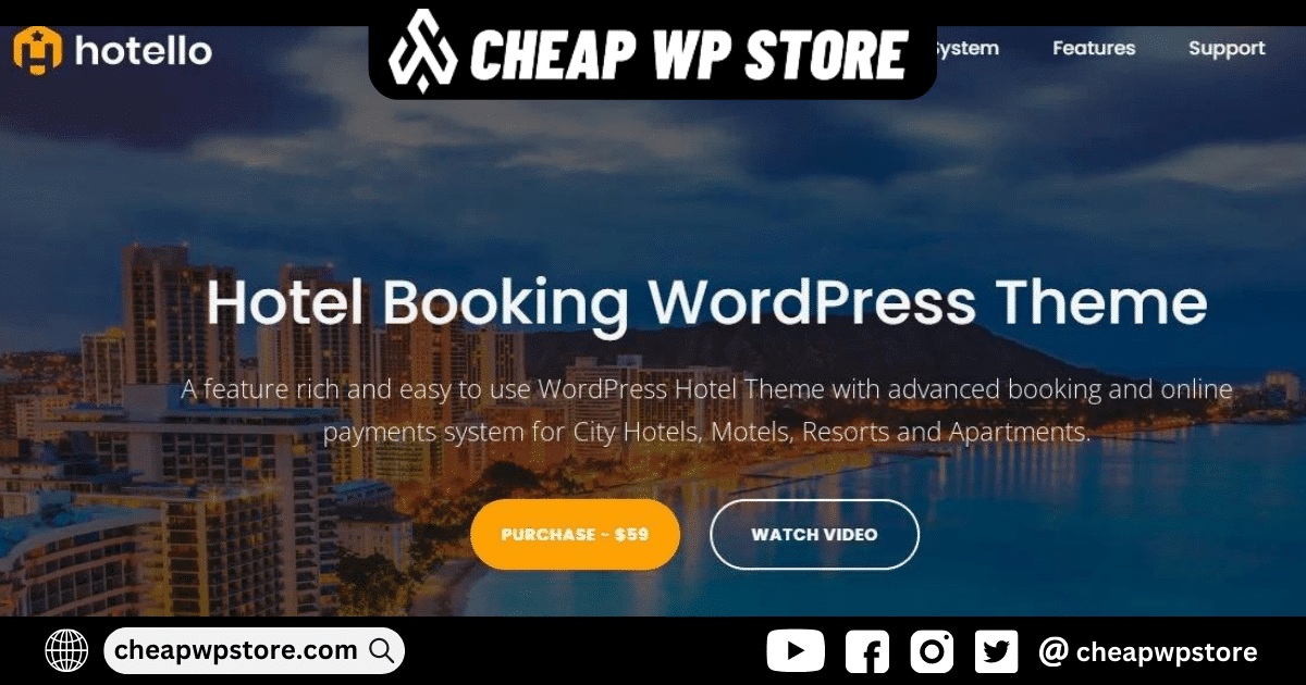 Hotello - Hotel Booking WordPress theme