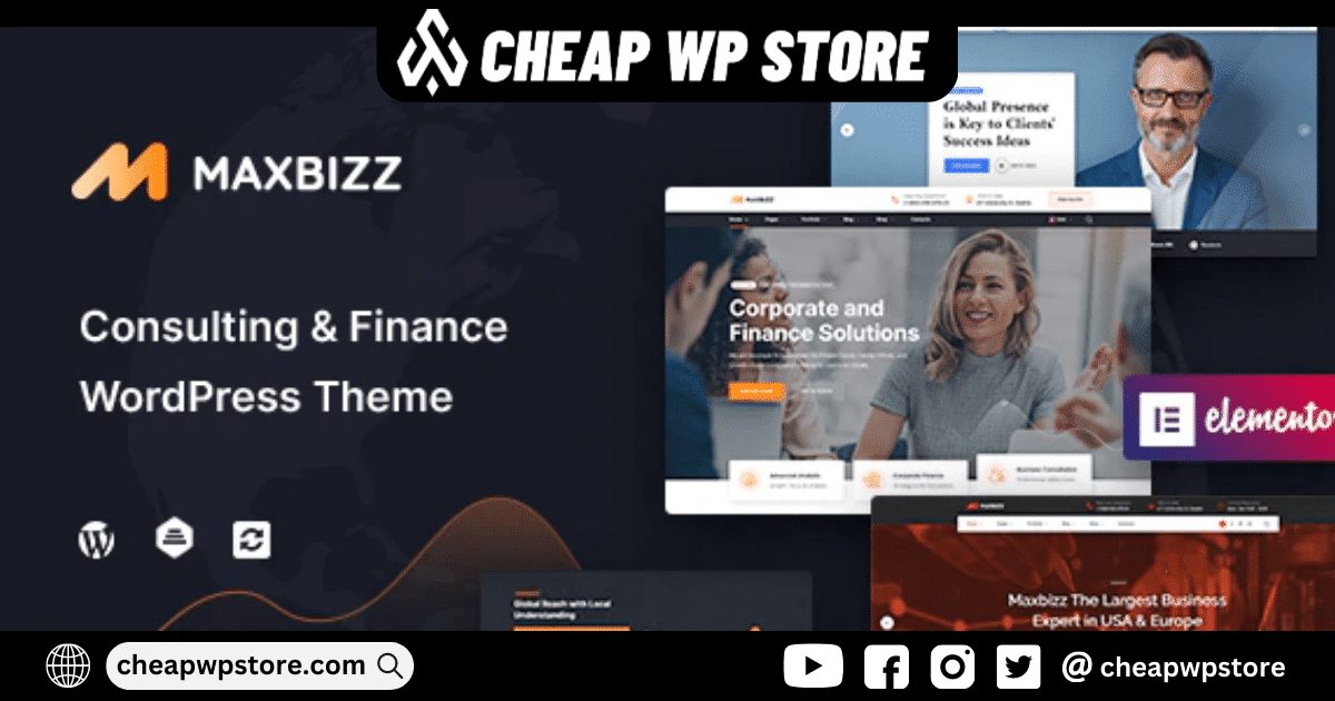 Maxbizz WordPress Theme - Consulting & Financial Elementor