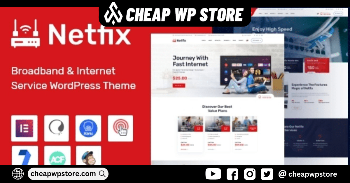 Netfix - Broadband & Internet Services WordPress Theme