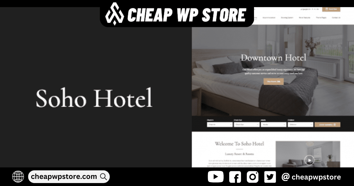 Soho Hotel WordPress Theme - Responsive Hotel Booking