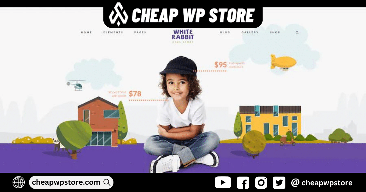 White Rabbit - Kids Toys & Children Clothing Store WordPress Theme