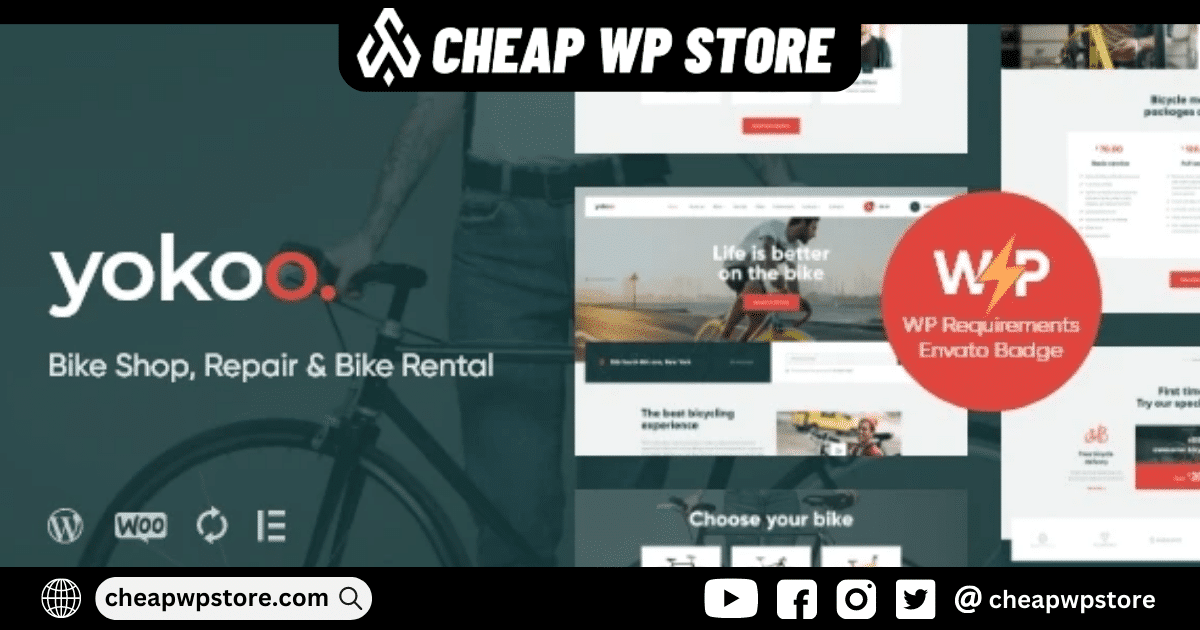 Yokoo Bike Shop & Rental WordPress Theme