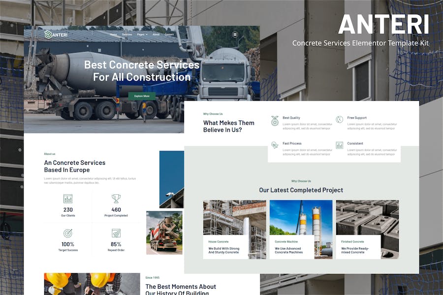Anteri - Concrete Services Elementor Template Kit
