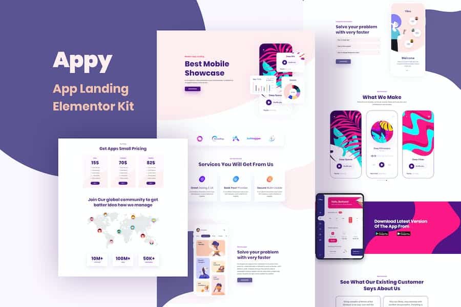 Appy - SaaS & App Landing Page Elementor Template Kit