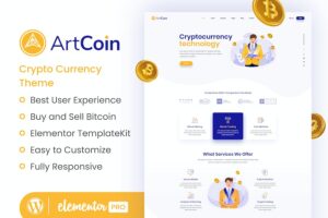 ArtCoin - Bitcoin & Cryptocurrency Elementor Template Kit