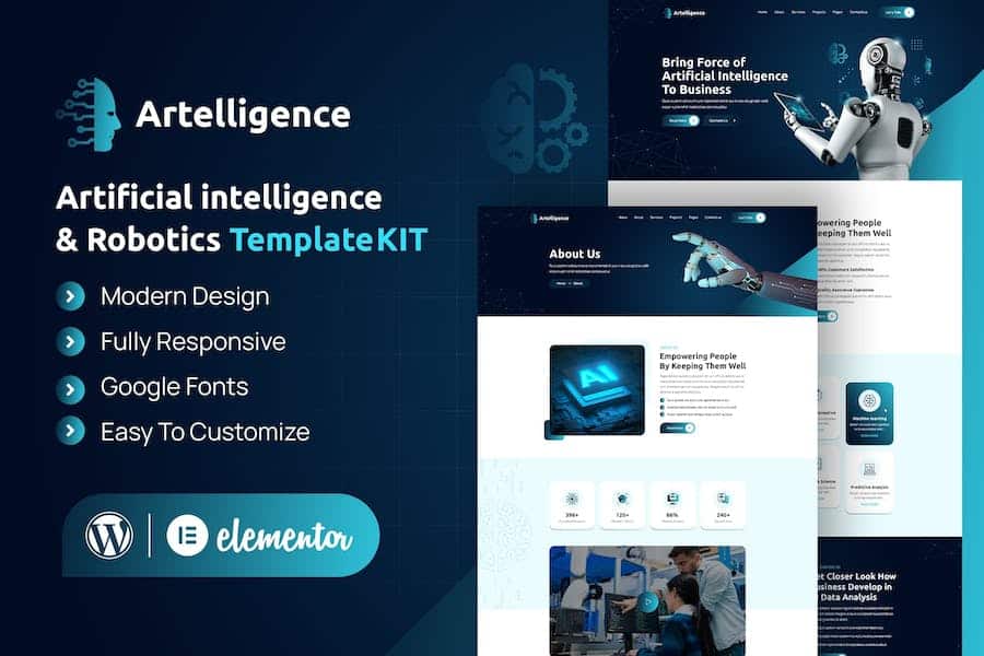 Artelligence - AI & Robotics Elementor Template Kit