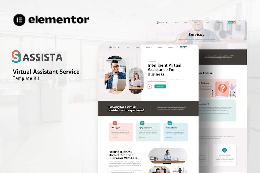Assista - Virtual Assistant Service Elementor Template Kit