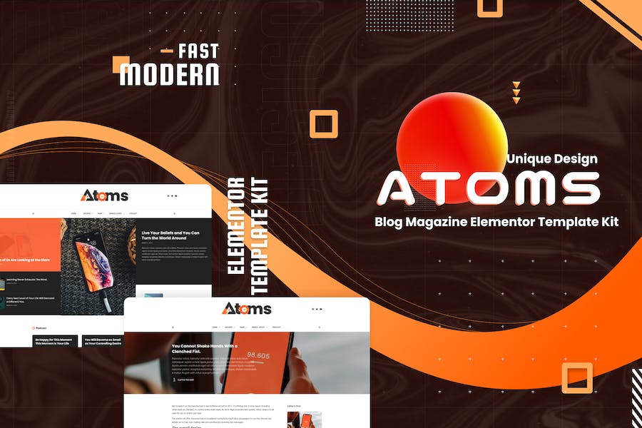 Atoms - Blog & Magazine Elementor Template Kit