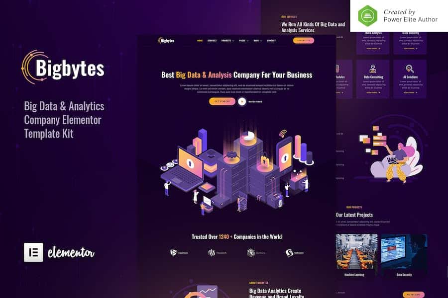 Bigbytes - Big Data & Analytics Company Elementor Template Kit