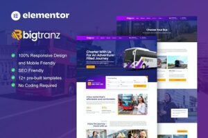 BigTranz - Bus Charter Service & Rental Elementor Template Kit