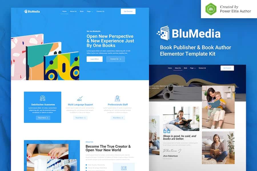 BluMedia - Book Publisher & Book Author Elementor Template Kit