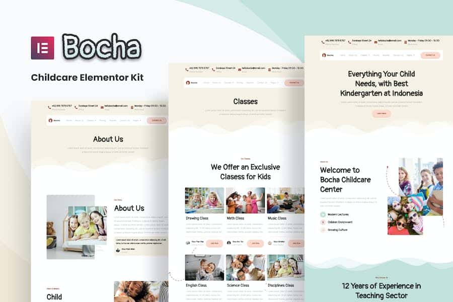 Bocha - Childcare Elementor Template Kit