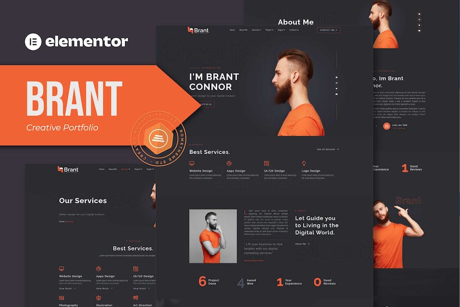 Brant - Creative Portfolio & Agency Elementor Template Kit