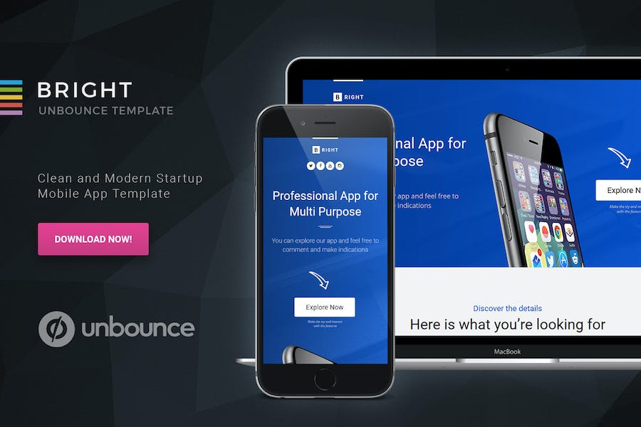 Bright - Unbounce Startup Landing Page