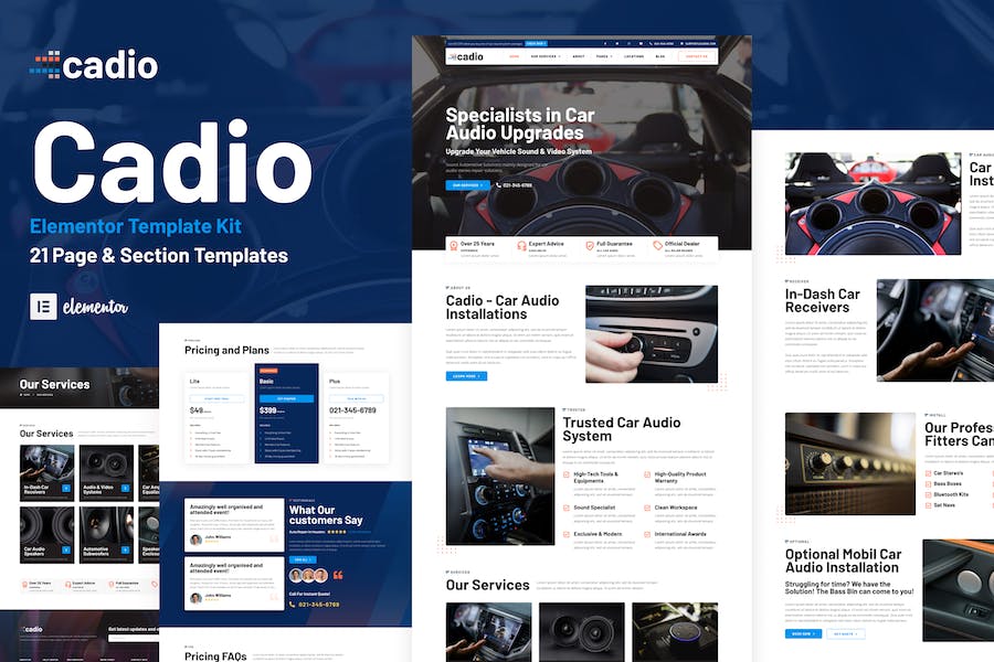 Cadio - Car Audio Workshop Elementor Template Kit