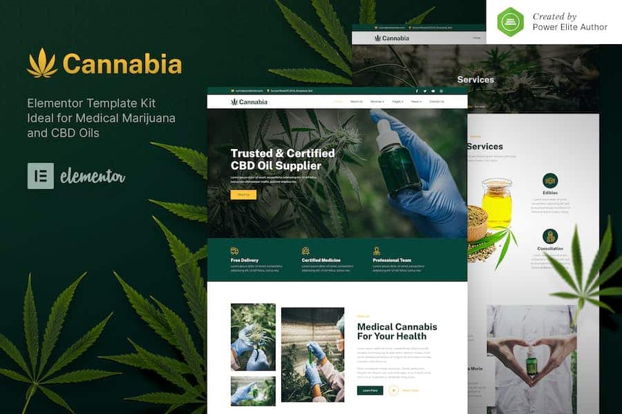 Cannabia - Medical Marijuana & CBD Oil Elementor Template Kit