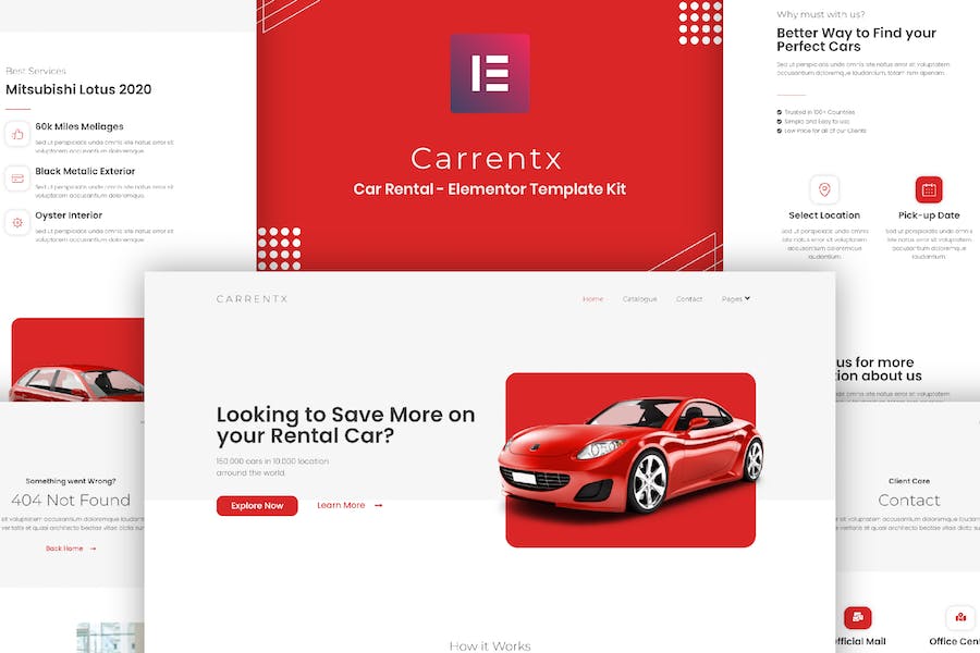 Carrentx - Car Rental Elementor Template Kit