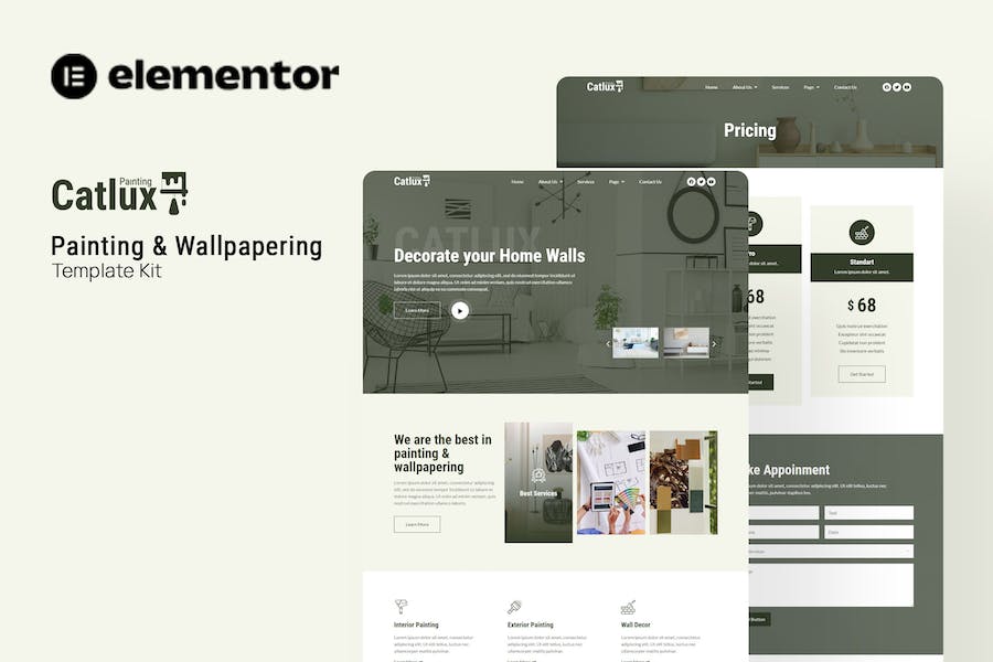 Catlux - Painting & Wallpapering Elementor Template Kit