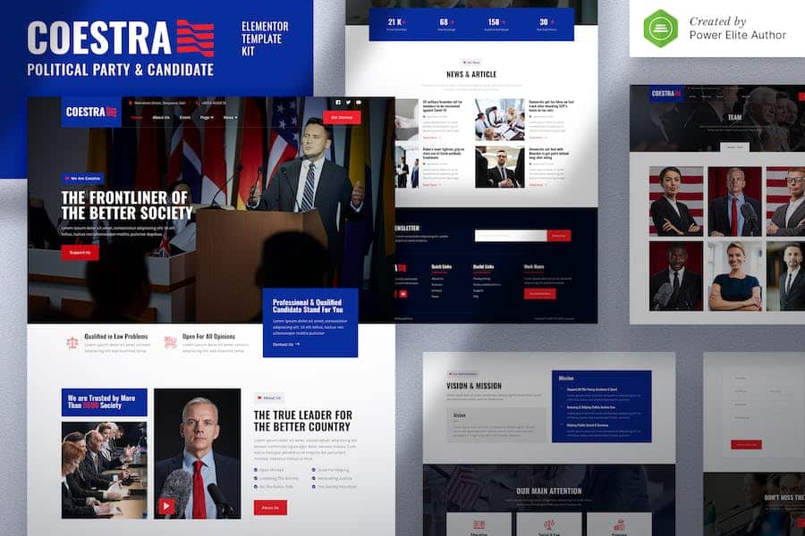 Coestra - Political Party & Candidate Elementor Template Kit