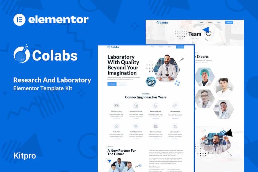 Colabs - Research & Laboratory Elementor Template Kit