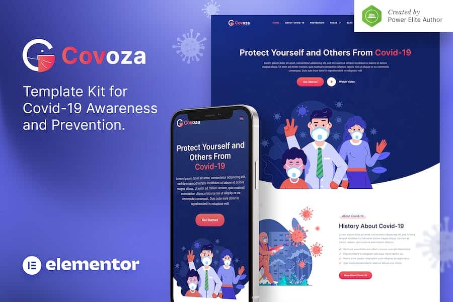 Covoza - Covid-19 Awareness & Prevention Elementor Template Kit