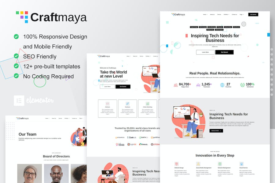 CraftMaya - IT Solutions & Services Company Elementor Template Kit