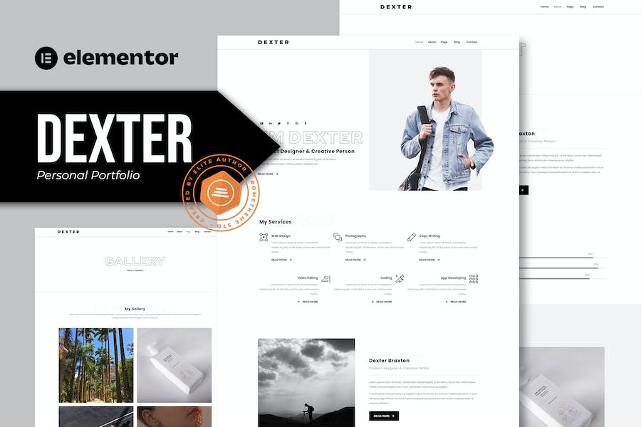 Dexter - Personal Portfolio Elementor Template Kit