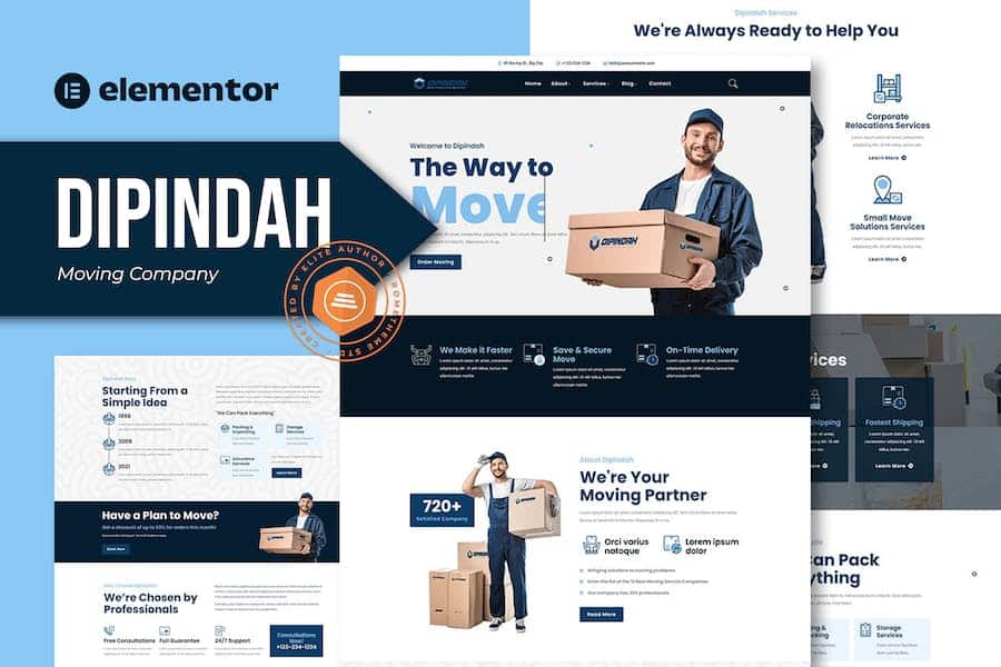 Dipindah - Moving Company Elementor Template Kit