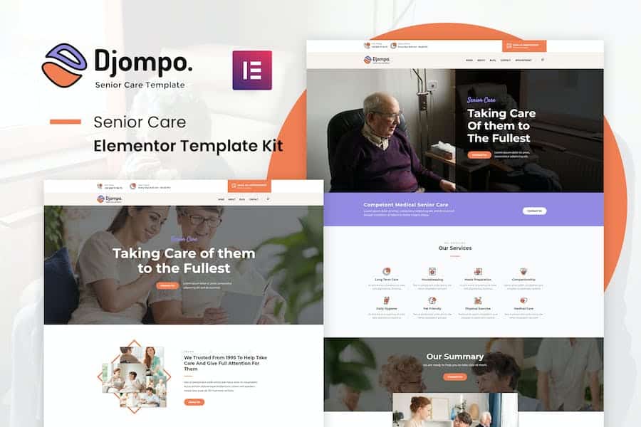 Djompo Kit - Senior Care Elementor Template Kit