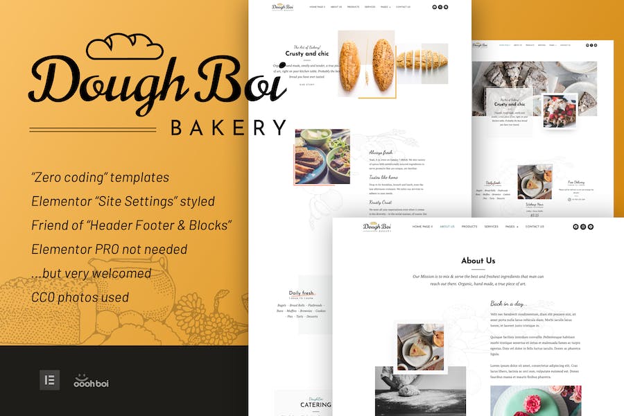 DoughBoiBakery - Bakery Cakery Elementor Template Kit