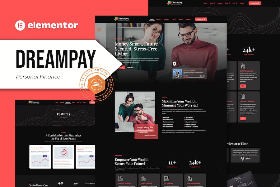 Dreampay - Personal Finance Elementor Pro Template Kit