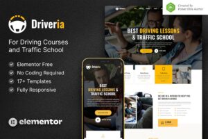 Driveria - Driving Course & Traffic School Elementor Template Kit