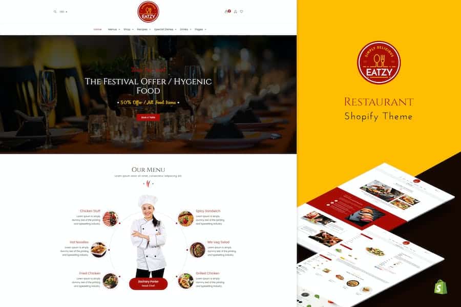 Eatzy - Restaurant Sectioned Shopify Theme