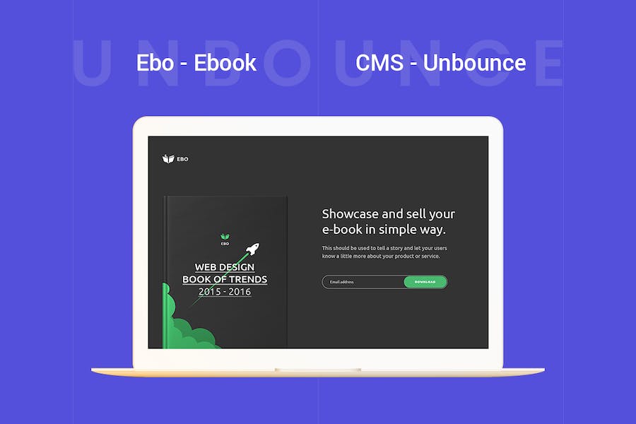 Ebo - Ebook Unbounce Template
