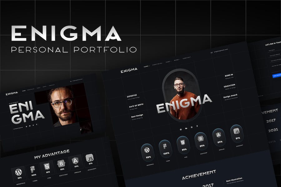 Enigma - Personal Portfolio Elementor Template Kit