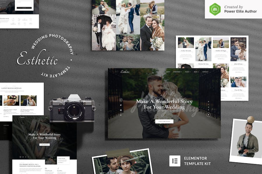 Esthetic - Wedding Photography Elementor Template Kit