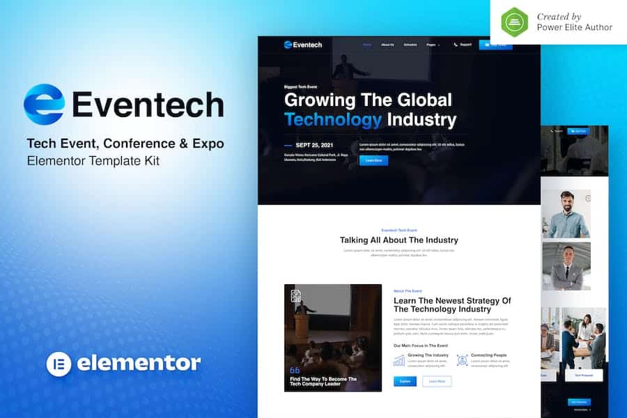 Eventech - Tech Event Conference & Expo Elementor Template Kit