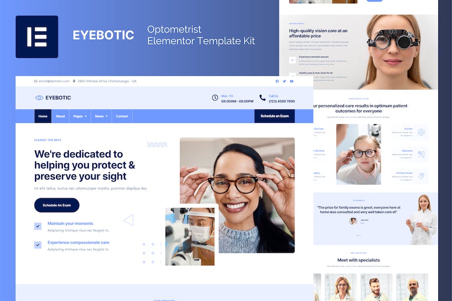 EyeBotic - Optometrist Elementor Template Kit