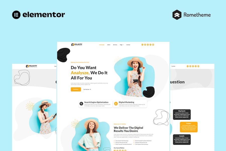 Felicity - SEO & Digital Marketing Elementor Pro Full Site Template Kit
