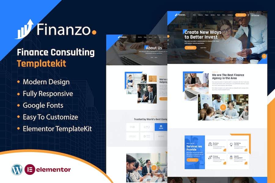 Finanzo - Finance Consulting Elementor Template Kit