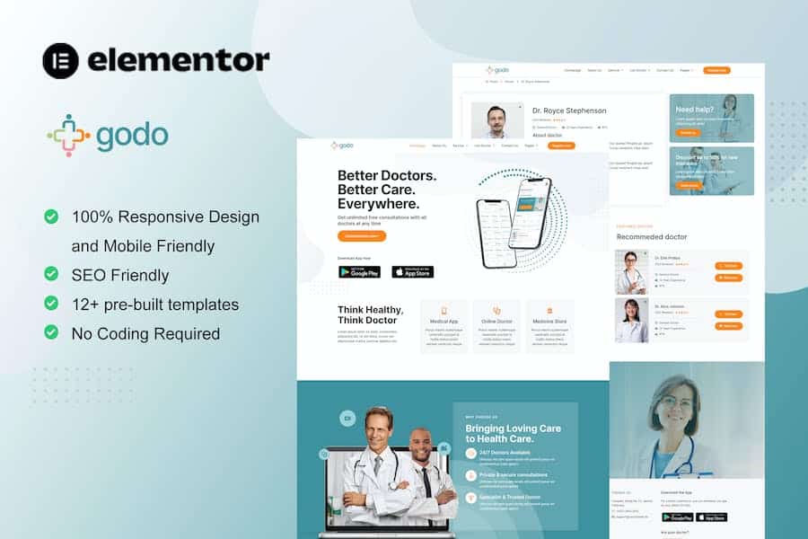 Godo - Doctor & Medical Saas Elementor Template Kit