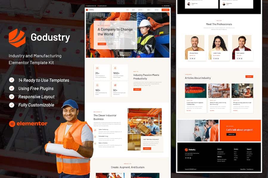 Godustry - Industry & Manufacturing Elementor Template Kit