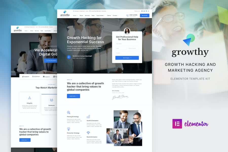 Growthy - Growth Hacking & Marketing Agency Elementor Template Kit