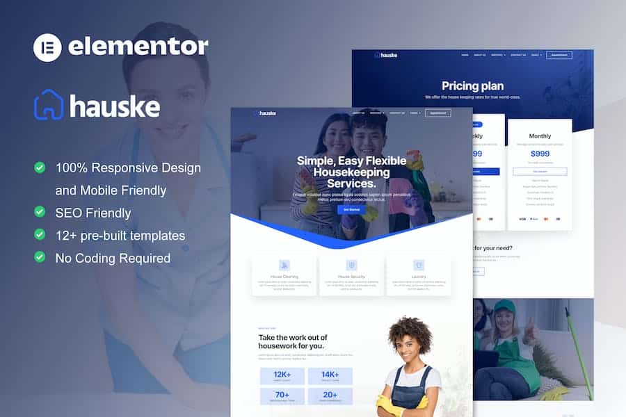 Hauske - Houskeeping & Cleaning Services Elementor Template Kit