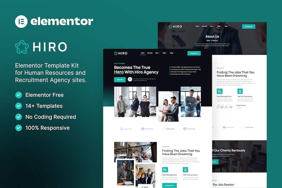 Hiro - Human Resources & Recruitment Agency Elementor Template Kit